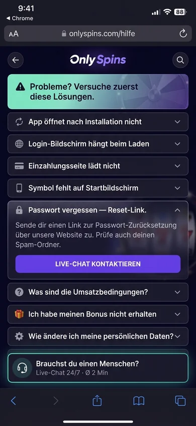 Only Spins App — häufige Probleme & Lösungen – Only Spins